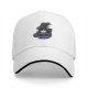 Black baseball cap with witch cat coffee cup 'I need coffee to focus' print