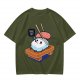Olive T-Shirt With Sad Sushi Character Saying Thanks Chef Print