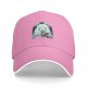Black Baseball Cap With White Wolf And Moon Graphic Design