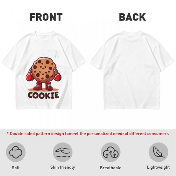 Olive T-Shirt With Angry Boxing Chocolate Chip Cookie Graphic