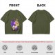 Olive T-Shirt With Cute Fantasy Bird Family Print