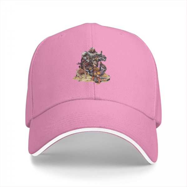Black Baseball Cap with Fantasy Warrior and Companion Art Print