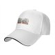 Black baseball cap with funny shark seafood diet meme print