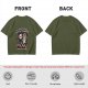 Olive graphic t-shirt with 'No longer fighting with my demons we're friends now' print