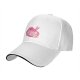 Black baseball cap with pink ramen bowl graphic design