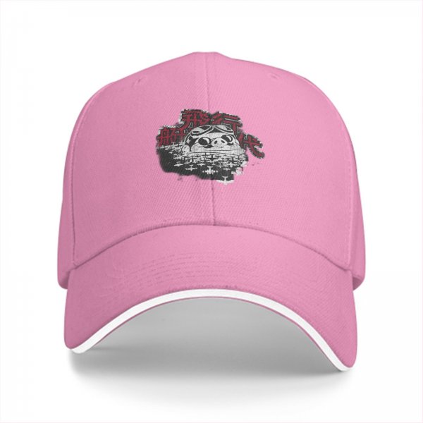 Black baseball cap with vintage pig pilot and aircraft graphic