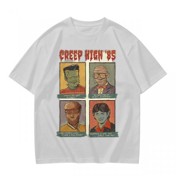 Creep High '85 Monster Characters Graphic T-Shirt