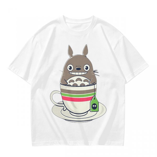 Totoro in Teacup Graphic Olive T-Shirt
