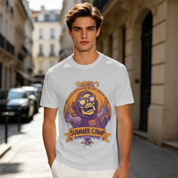 Skeletor's Summer Camp Themed Graphic T-Shirt