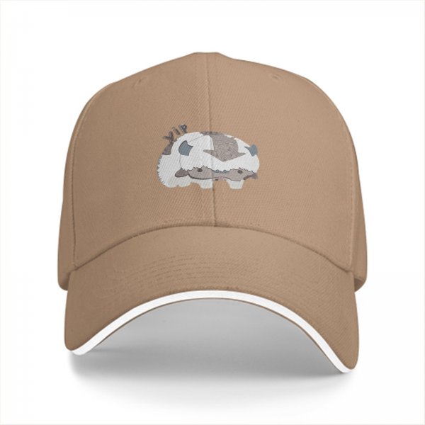 Black baseball cap with cute Appa from Avatar: The Last Airbender print