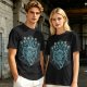 Olive T-Shirt With Blue Beholder Monster Graphic Print