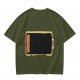 Olive Green T-Shirt With Distressed Retro TV Graphic Print