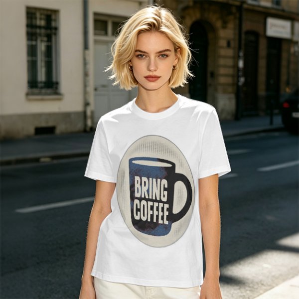 Olive Green Graphic T-Shirt With Bring Coffee Mug Print