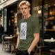 Olive T-Shirt With The Wizard Tarot Card Style Graphic Print
