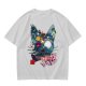 Olive Green T-Shirt With Japanese Nature Inspired Graphic Print