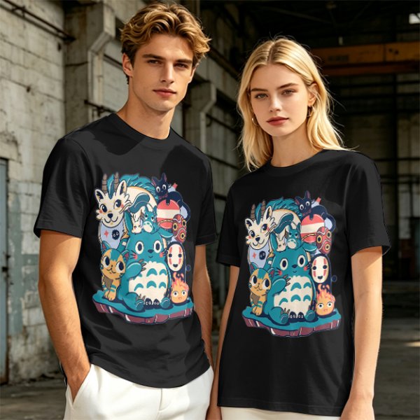 Olive T-Shirt Featuring Cute Studio Ghibli Character Mashup Art