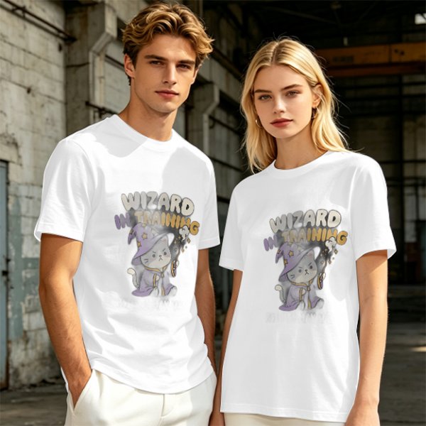 Wizard In Training Cat Graphic Olive T-Shirt