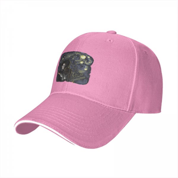 Black Baseball Cap With Starry Night Edward Scissorhands Art Print