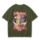 Olive graphic t-shirt with kitten nuggets print