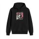 Black hoodie with raccoon driving graphic and 'Live Fast Eat Trash' text