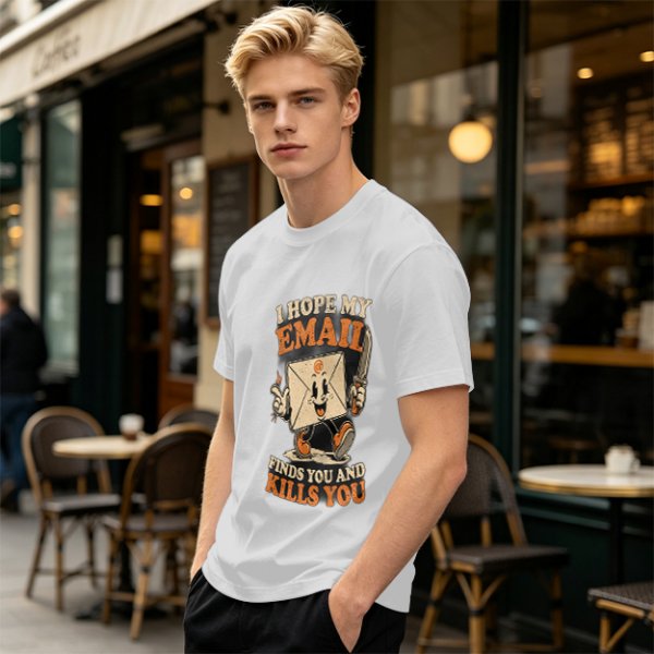 Olive Graphic T-Shirt With Sarcastic Email Cartoon Print