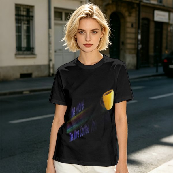 Olive Graphic T-Shirt With Coffee Mug And Rainbow Design