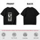Olive t-shirt with The Moon tarot card skeleton and crescent moon print