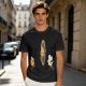 Olive T-Shirt With Cartoon Characters Riding Bikes Through Portal