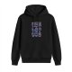 Black hoodie with mood grid of blue dragon character illustrations