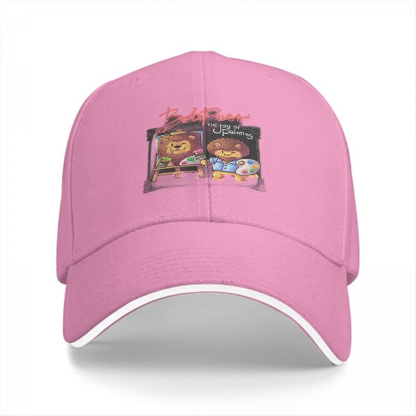 Black baseball cap with lion painter art print