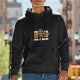 Black hoodie with Christmas beer and tree graphic for beer lovers