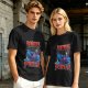 Olive Graphic T-Shirt with 'MORE POWER' and Muscular Skeleton Character