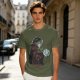 Olive Green T-Shirt With Goblin King Holding Crystal Ball Art