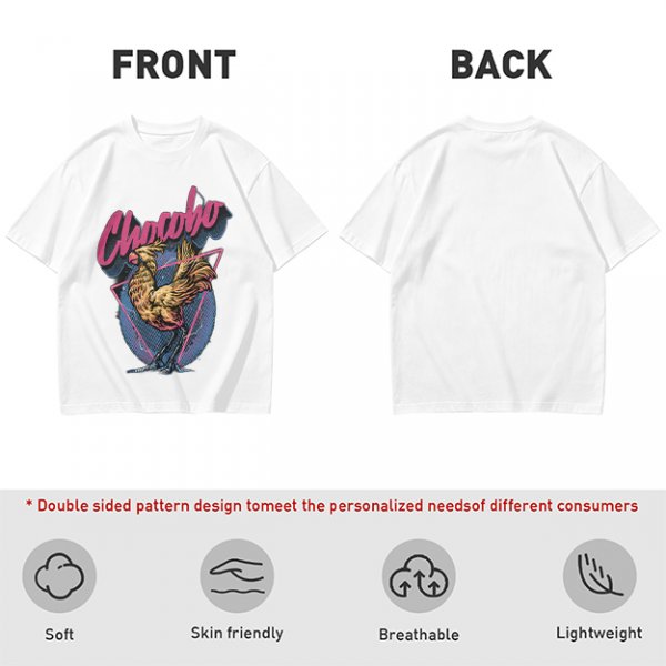 Olive Chocobo Graphic T-Shirt with Retro 80s Style Print