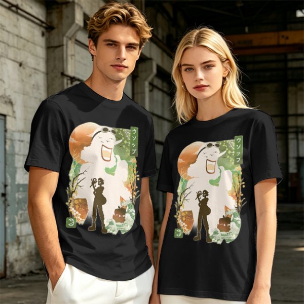 Anime Themed Graphic T-Shirt With Whimsical Character Artwork