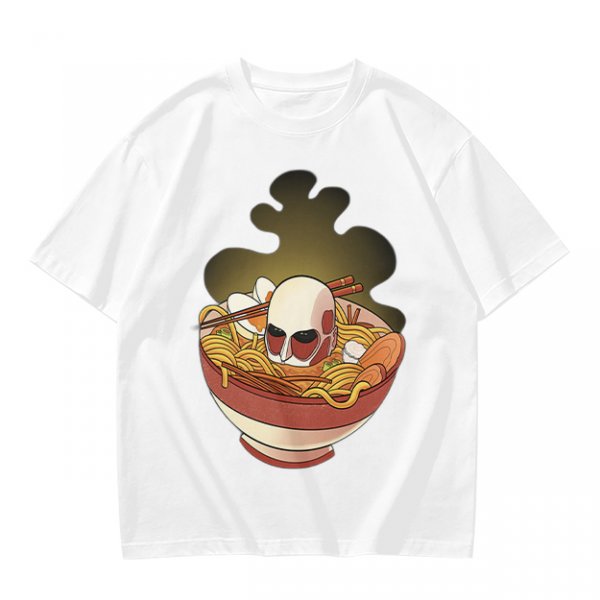 Olive T-Shirt With Skull Ramen Bowl Graphic