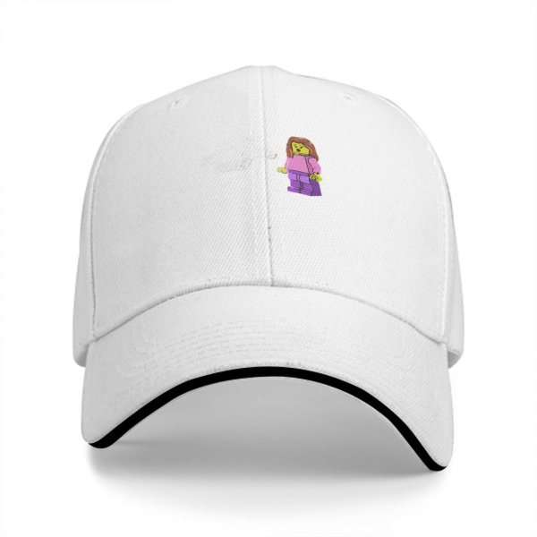 Black Baseball Cap with Lego Girl Minifigure Graphic