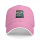 Black baseball cap with Stranger & Hobbs Upside Down Adventures graphic