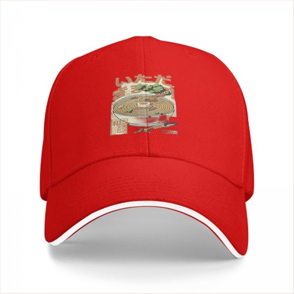 Black Baseball Cap With Japanese Ramen Bonsai Art Print