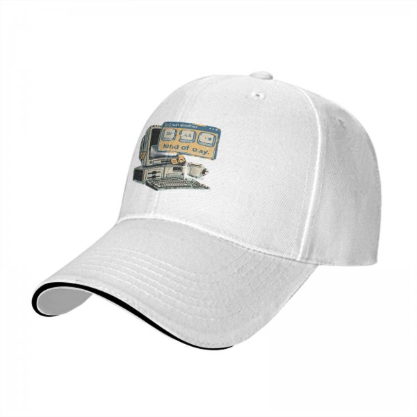 Black baseball cap with retro computer 'just another kind of day' print