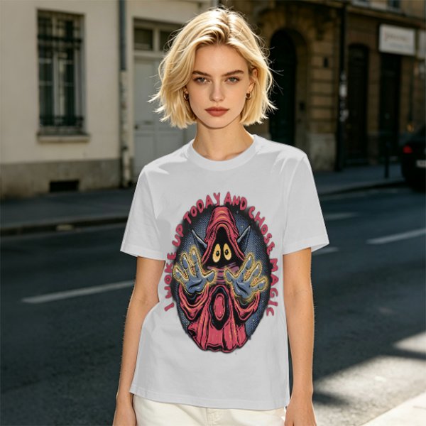 Olive T-Shirt With Wizard Artwork And 'I Woke Up Today And Chose Magic' Text