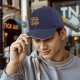 Black Baseball Cap with Vintage Themed Graphic Print