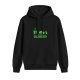 Black hoodie with retro green pixel art graphic design