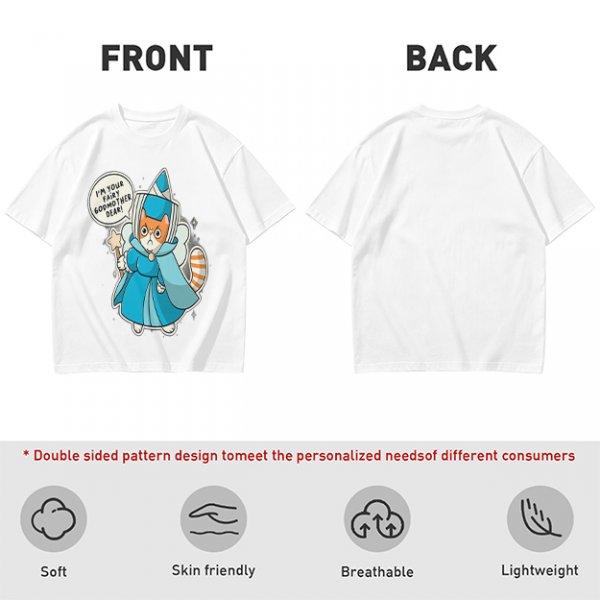 Olive T-Shirt With Fairy Godmother Cat Graphic Print
