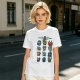 Olive Green T-Shirt With Fantasy Character Icons Print