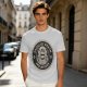 Olive T-shirt with 'Cause of Death No Kisses' Skeleton Graphic