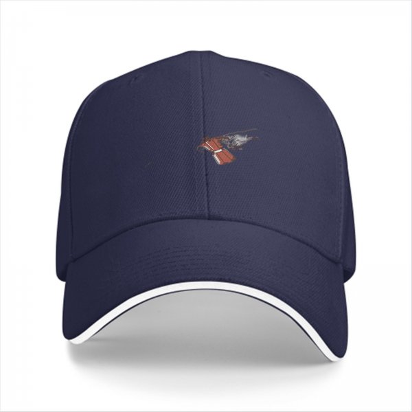 Black Baseball Cap With Detailed Pistol Graphic Design