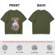 Olive t-shirt with funny pigeon pizza 'Give me food or I will poop' print