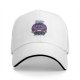 Black baseball cap with cute bat graphic and 'Bite First Ask Later' text