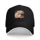 Black Baseball Cap With Cute Bagel Themed Hamster Art